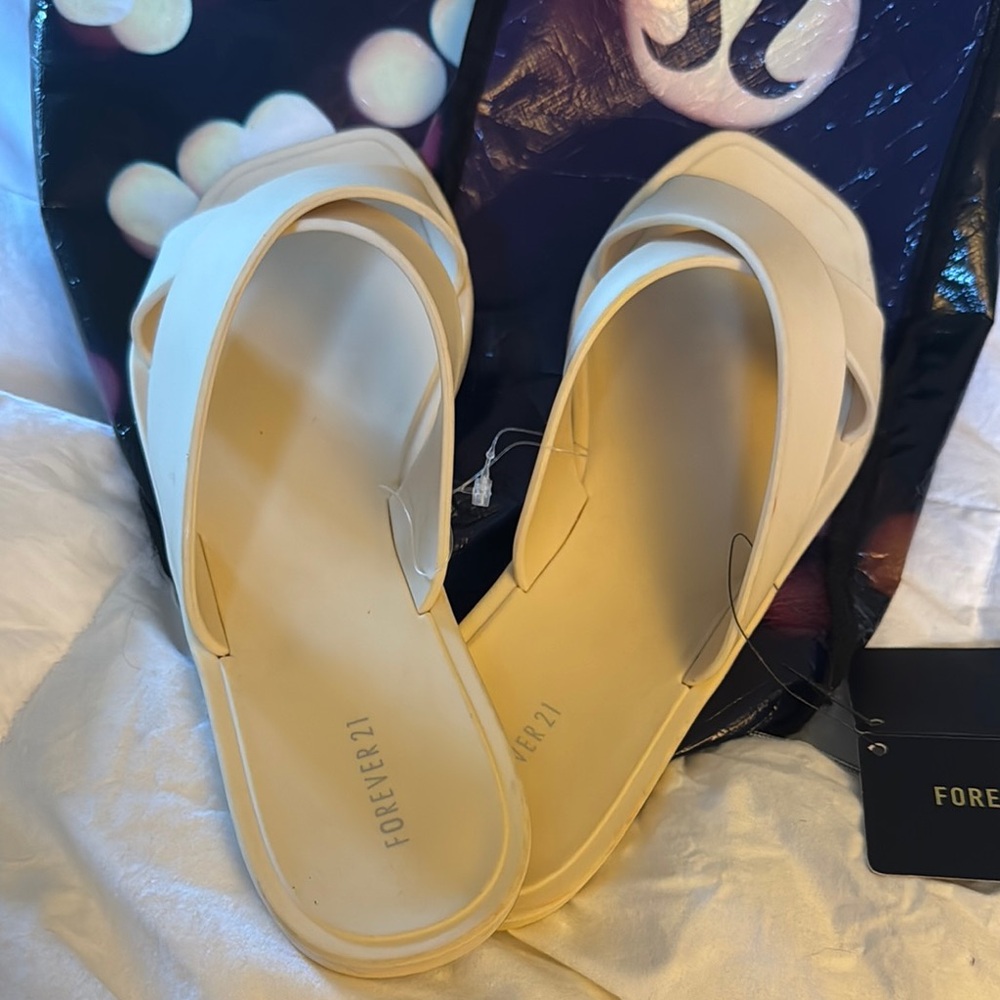 Forever 21 Cream Mules with Minimalist Design
